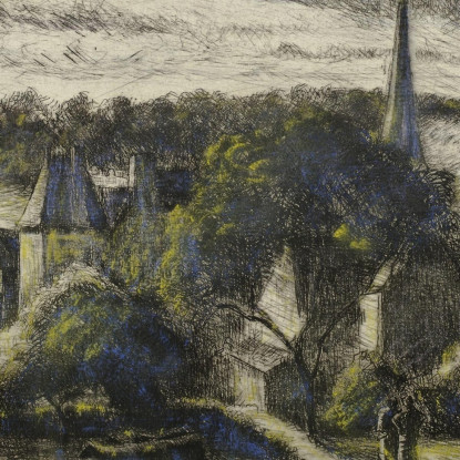 Chiesa E Fattoria A Éragny 1895 Camille Pissarro cps20 quadro stampato su tela