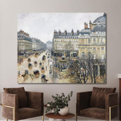 Piazza Del Teatro Francese Parigi 1898 Camille Pissarro cps27 quadro stampato su tela