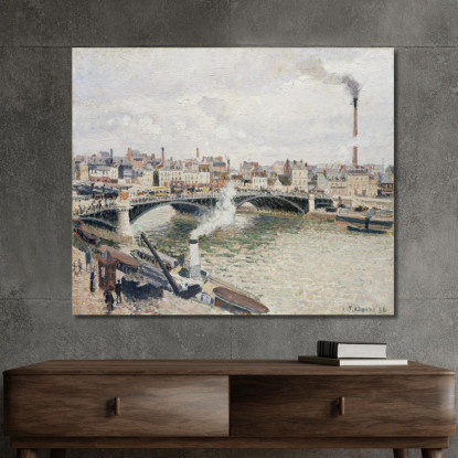Mattina Una Giornata Nuvolosa Rouen 1896 Camille Pissarro cps44 quadro stampato su tela