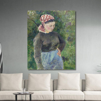 Contadina 1880 Camille Pissarro cps50 quadro stampato su tela