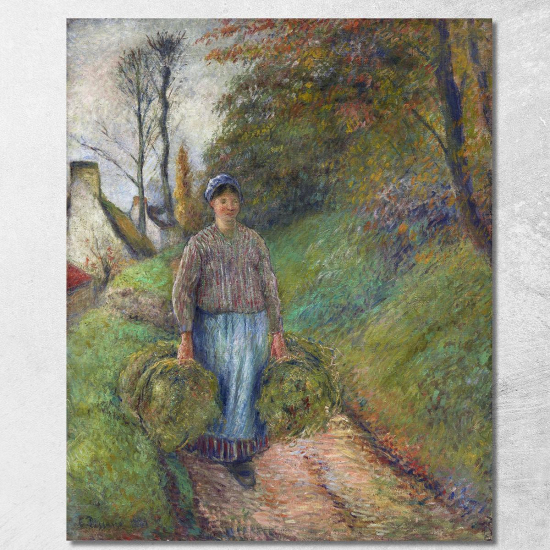 Contadina Che Porta Due Fasci Di Fieno 1883 Camille Pissarro cps51 quadro stampato su tela