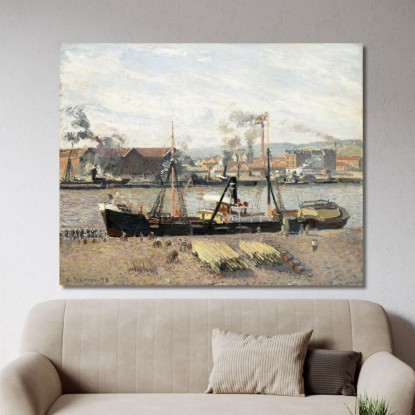 Porto Di Rouen Scarico Legname 1898 Camille Pissarro cps58 quadro stampato su tela