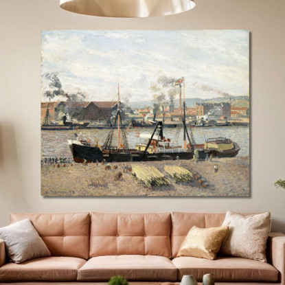 Porto Di Rouen Scarico Legname 1898 Camille Pissarro cps58 quadro stampato su tela