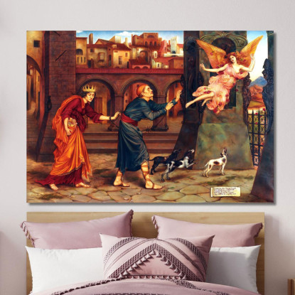 Cecità E Cupidigia Cacciano La Gioia Dalla Città Evelyn De Morgan emg3 quadro stampato su tela