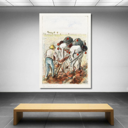 L'Aratro 1901 Camille Pissarro cps91 quadro stampato su tela