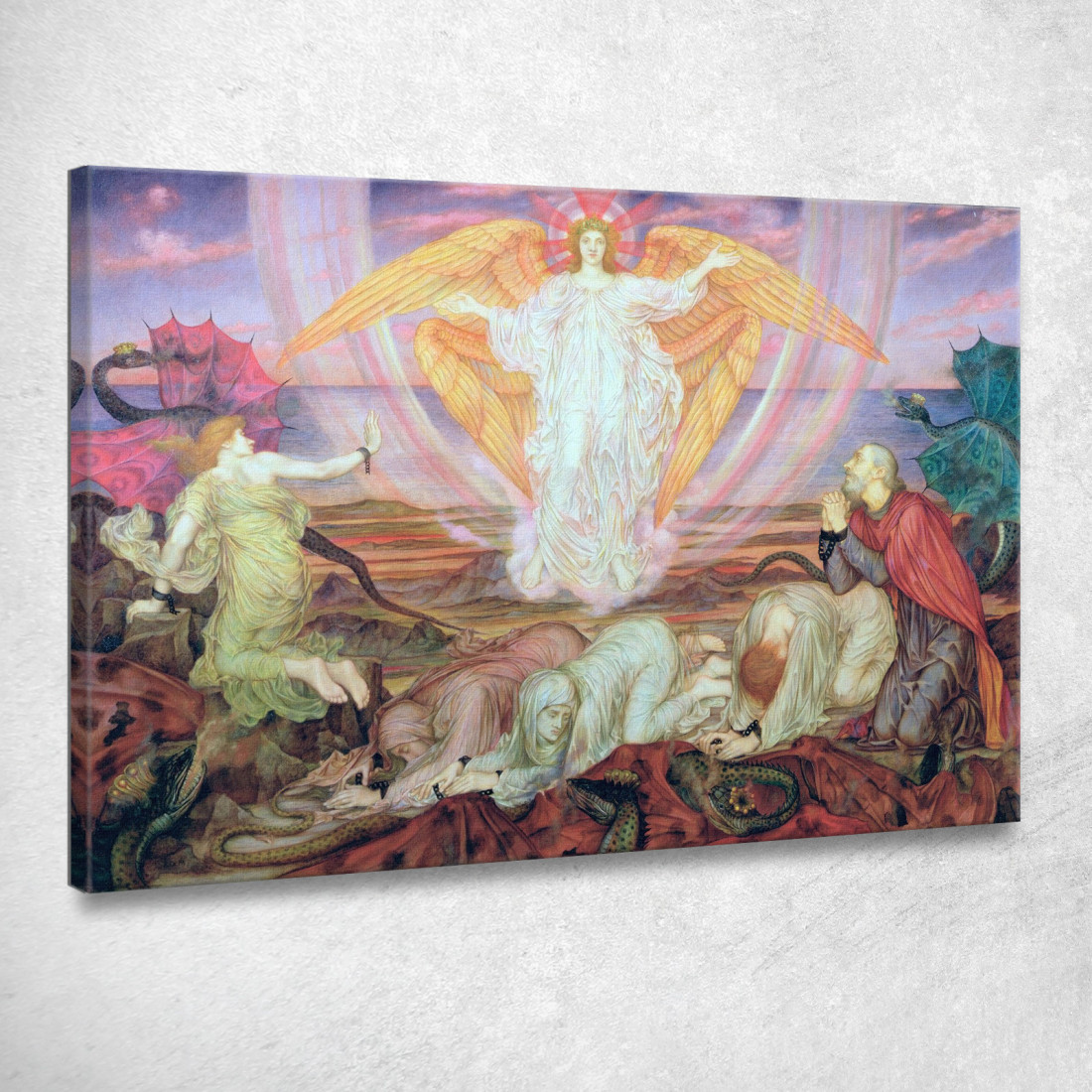 La Morte Del Drago Evelyn De Morgan emg12 quadro stampato su tela La Morte Del Drago Evelyn De Morgan emg12 quadro stampato su tela