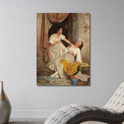A Leende Piger Due Ragazze Sorridenti Carl Bloch cbl35 quadro stampato su tela