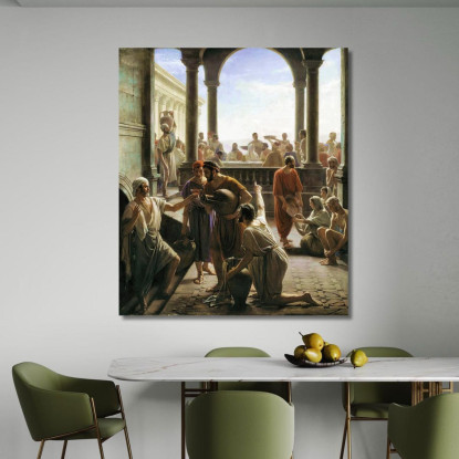 Trasformare L'Acqua In Vino Le Nozze Di Cana Carl Bloch cbl37 quadro stampato su tela