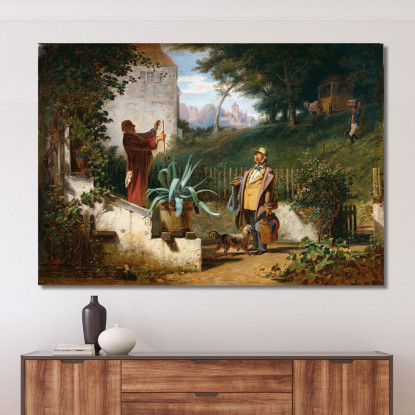 Amici D'Infanzia Carl Spitzweg csp8 quadro stampato su tela