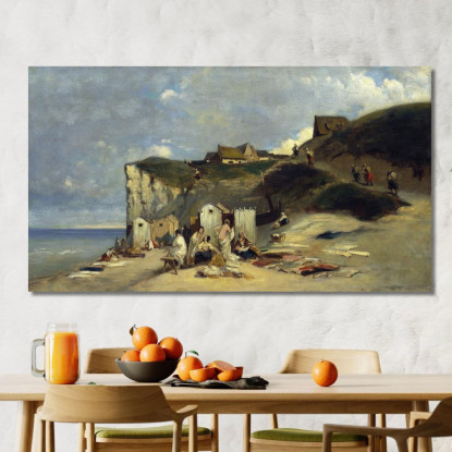 Bagno Di Donna A Dieppe I Carl Spitzweg csp66 quadro stampato su tela