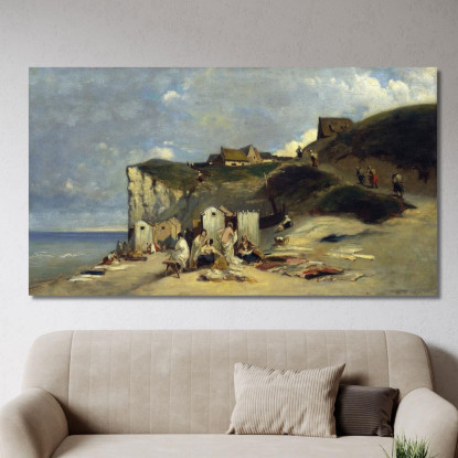 Bagno Di Donna A Dieppe I Carl Spitzweg csp66 quadro stampato su tela