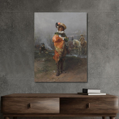 Un Gentiluomo In Un Mantello Cesare Auguste Detti cad4 quadro stampato su tela