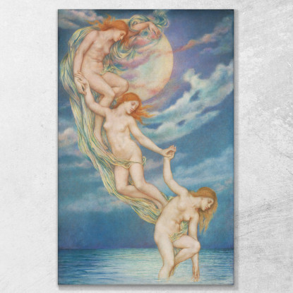 Raggi Di Luna Che Si Tuffano Nel Mare Evelyn De Morgan emg22 quadro stampato su tela