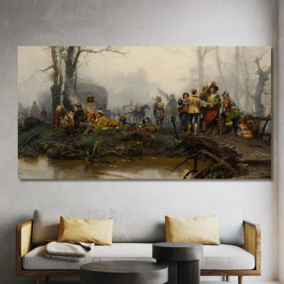 L'Accampamento Cesare Auguste Detti cad19 quadro stampato su tela