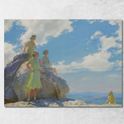 Rocce Dell'Orso Charles Courtney Curran ccc5 quadro stampato su tela