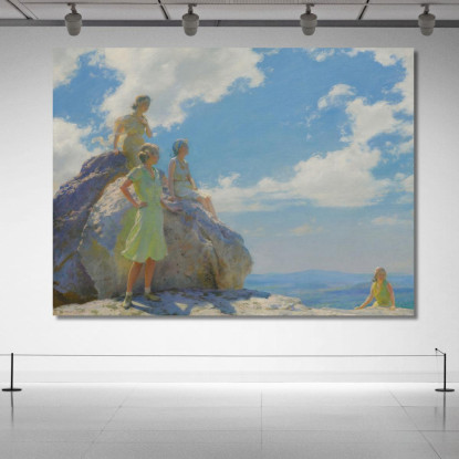 Rocce Dell'Orso Charles Courtney Curran ccc5 quadro stampato su tela