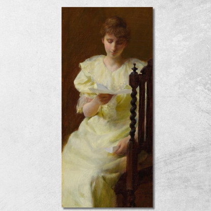 Signora In Giallo Charles Courtney Curran ccc15 quadro stampato su tela