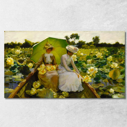 Gigli Di Loto Charles Courtney Curran ccc17 quadro stampato su tela