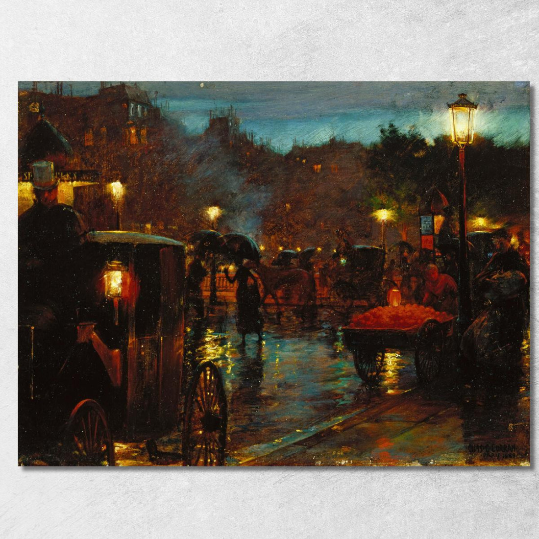 Parigi Di Notte Charles Courtney Curran ccc19 quadro stampato su tela Parigi Di Notte Charles Courtney Curran ccc19 quadro stampato su tela