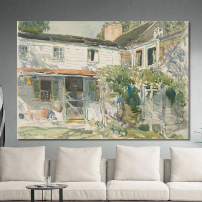 Retro Della Vecchia Casa Childe Hassam chs7 quadro stampato su tela