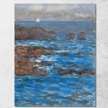 Scogliere E Mare Appeldore Childe Hassam chs12 quadro stampato su tela