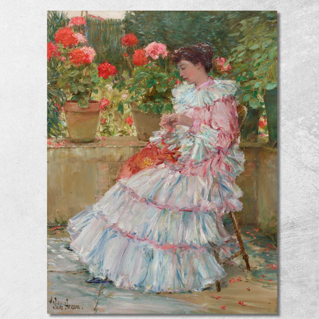 Gerani Childe Hassam chs23 quadro stampato su tela