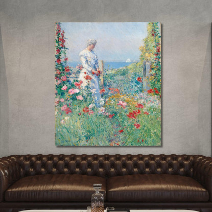 Nel Giardino Celia Thaxter Nel Suo Giardino Childe Hassam chs26 quadro stampato su tela