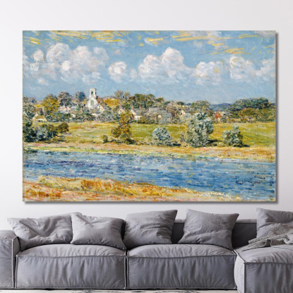 Paesaggio A Newfields New Hampshire Childe Hassam chs30 quadro stampato su tela