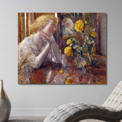 Maresciallo Niel Roses Childe Hassam chs36 quadro stampato su tela