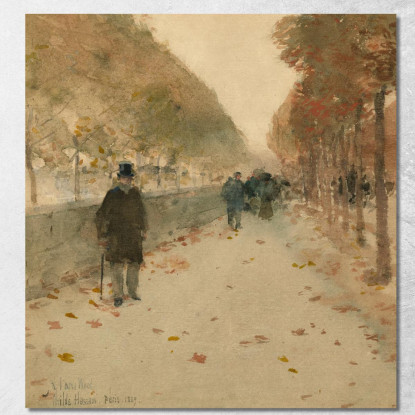 Quai Du Louvre Childe Hassam chs55 quadro stampato su tela