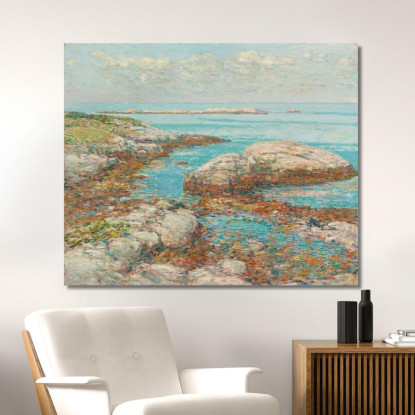 Rocce Ad Appledore Mattina Childe Hassam chs59 quadro stampato su tela