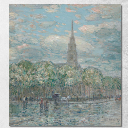 San Marco Nel Bowery Childe Hassam chs65 quadro stampato su tela