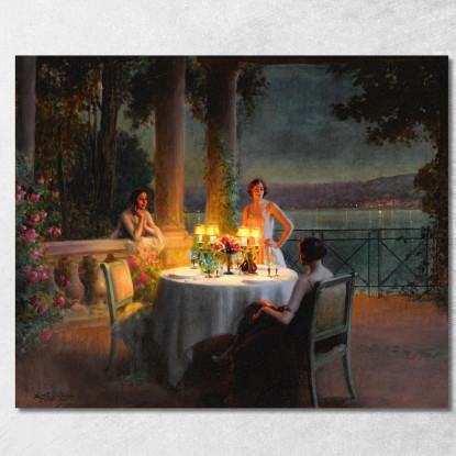 Una Cena A Lume Di Candela Delphin Enjolras dej1 quadro stampato su tela