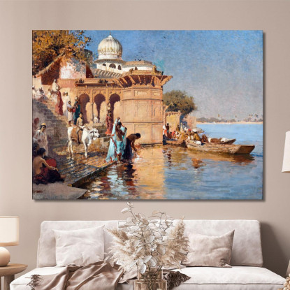 Lungo I Ghat Mathura Edwin Lord Weeks elw7 quadro stampato su tela