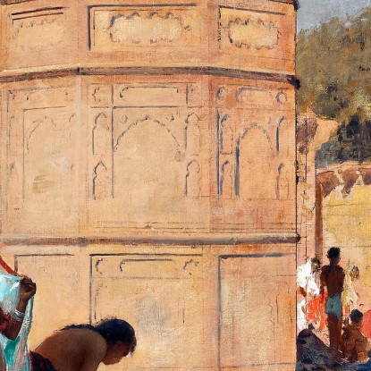 Lungo I Ghat Mathura Edwin Lord Weeks elw7 quadro stampato su tela