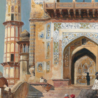 Prima Della Grande Moschea Jami Masjid Mathura India Edwin Lord Weeks elw8 quadro stampato su tela