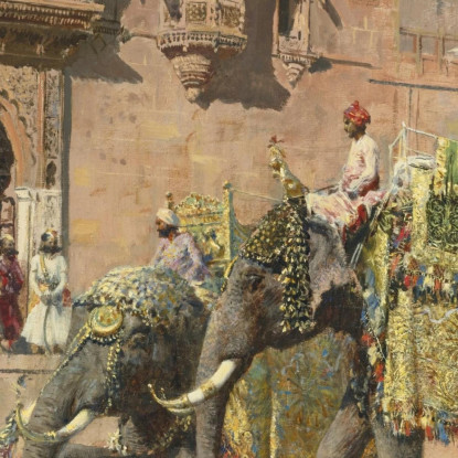 Gli Elefanti Del Rajah Di Jodhpore Edwin Lord Weeks elw25 quadro stampato su tela