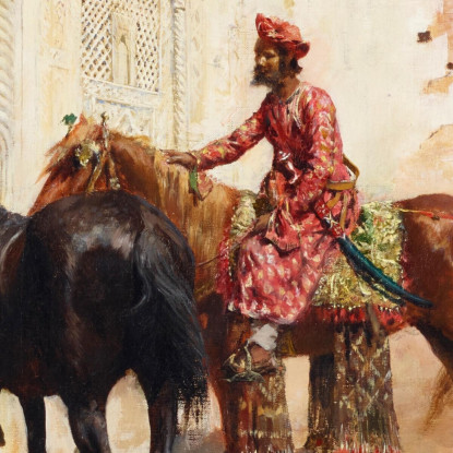 Venditore Di Cavalli Persiani Bombay Edwin Lord Weeks elw29 quadro stampato su tela