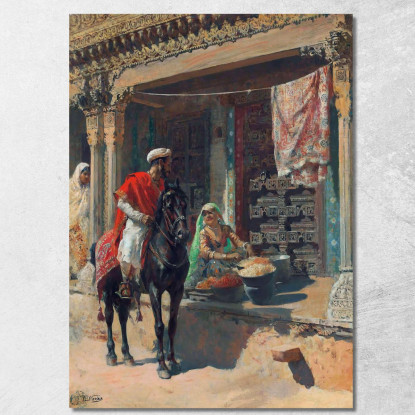 Venditore Ambulante Ahmedabad Edwin Lord Weeks elw35 quadro stampato su tela