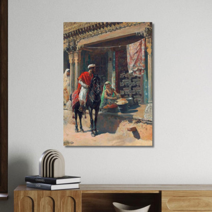 Venditore Ambulante Ahmedabad Edwin Lord Weeks elw35 quadro stampato su tela