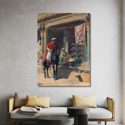 Venditore Ambulante Ahmedabad Edwin Lord Weeks elw35 quadro stampato su tela