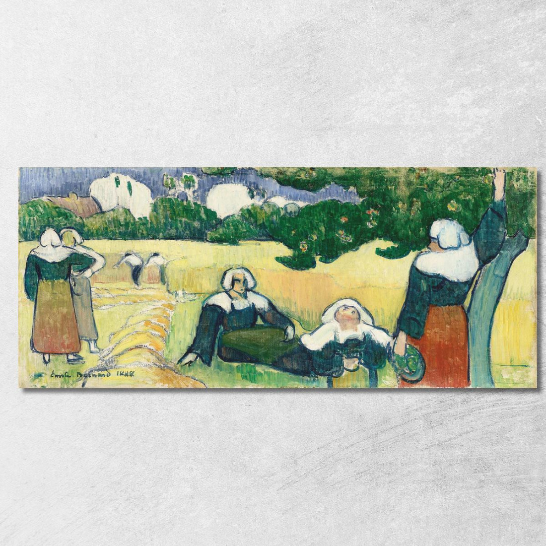 Bretoni In Un Campo O In Un Raccolto Emile Bernard ebr10 quadro stampato su tela Bretoni In Un Campo O In Un Raccolto Emile Bernard ebr10 quadro stampato su tela