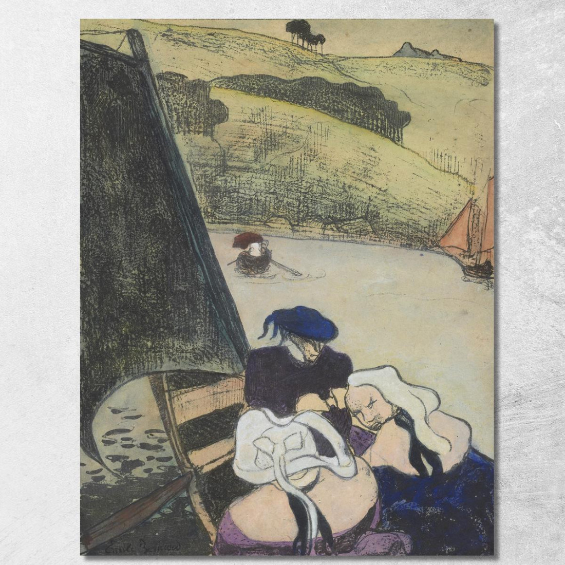 Bretoni In Un Traghetto Bretoni In Un Traghetto Emile Bernard ebr11 quadro stampato su tela Bretoni In Un Traghetto Bretoni In Un Traghetto Emile Bernard ebr11 quadro stampato su tela