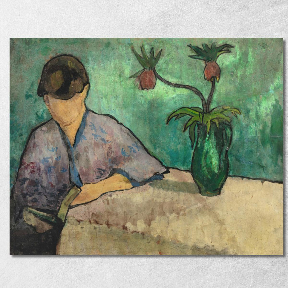 Giovane Donna Che Legge In Kimono Emile Bernard ebr23 quadro stampato su tela Giovane Donna Che Legge In Kimono Emile Bernard ebr23 quadro stampato su tela