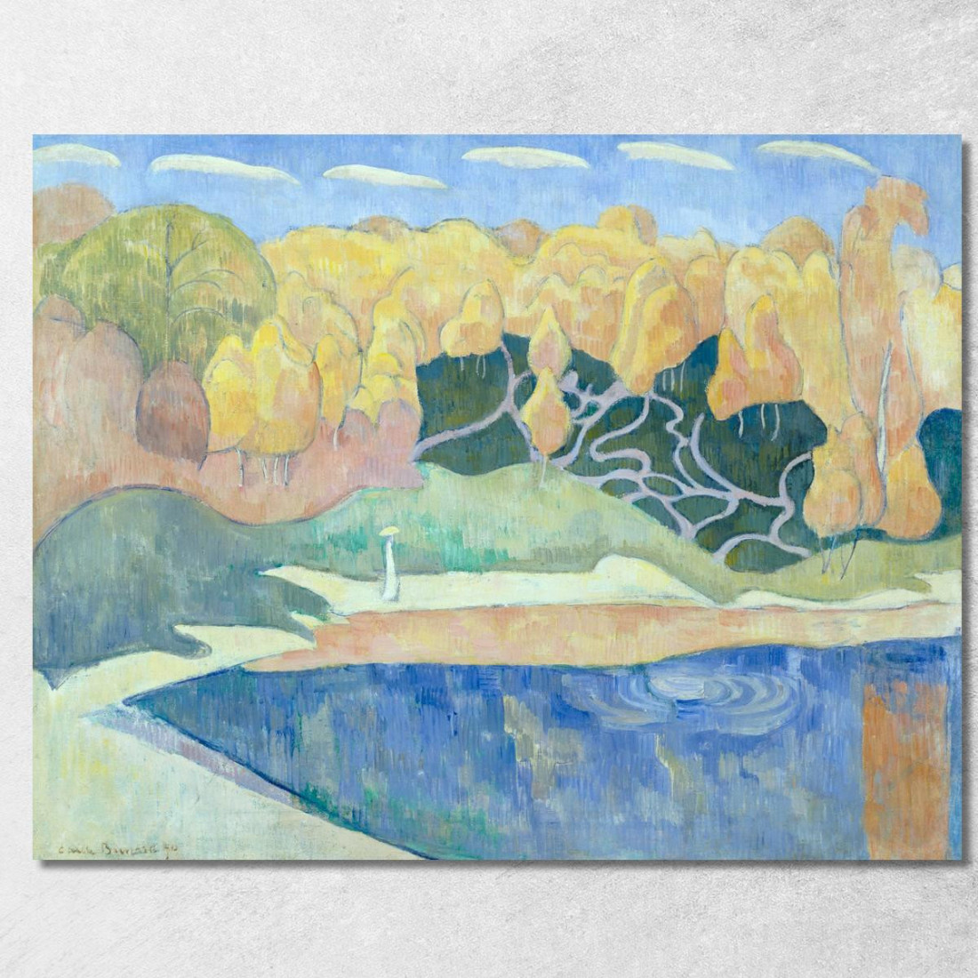 Donna Che Cammina Sulle Rive Dell'Aven Emile Bernard ebr54 quadro stampato su tela Donna Che Cammina Sulle Rive Dell'Aven Emile Bernard ebr54 quadro stampato su tela