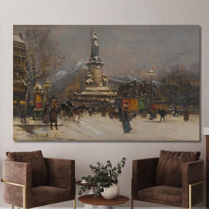 Piazza Della Repubblica Eugène Galien-Laloue egl57 quadro stampato su tela