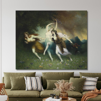 Ninfe In Fuga Ferdinand Leeke flk4 quadro stampato su tela