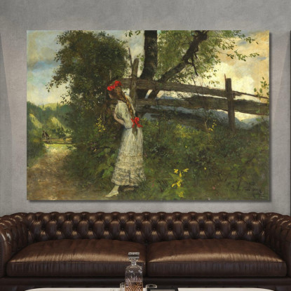 Ragazza In Attesa Del Suo Amante Ferdinand Leeke flk6 quadro stampato su tela