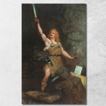 Sigfrido Nella Fucina Ferdinand Leeke flk10 quadro stampato su tela