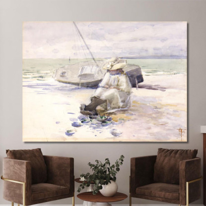 Ragazza Sulla Spiaggia Frances Hodgkins fhd13 quadro stampato su tela